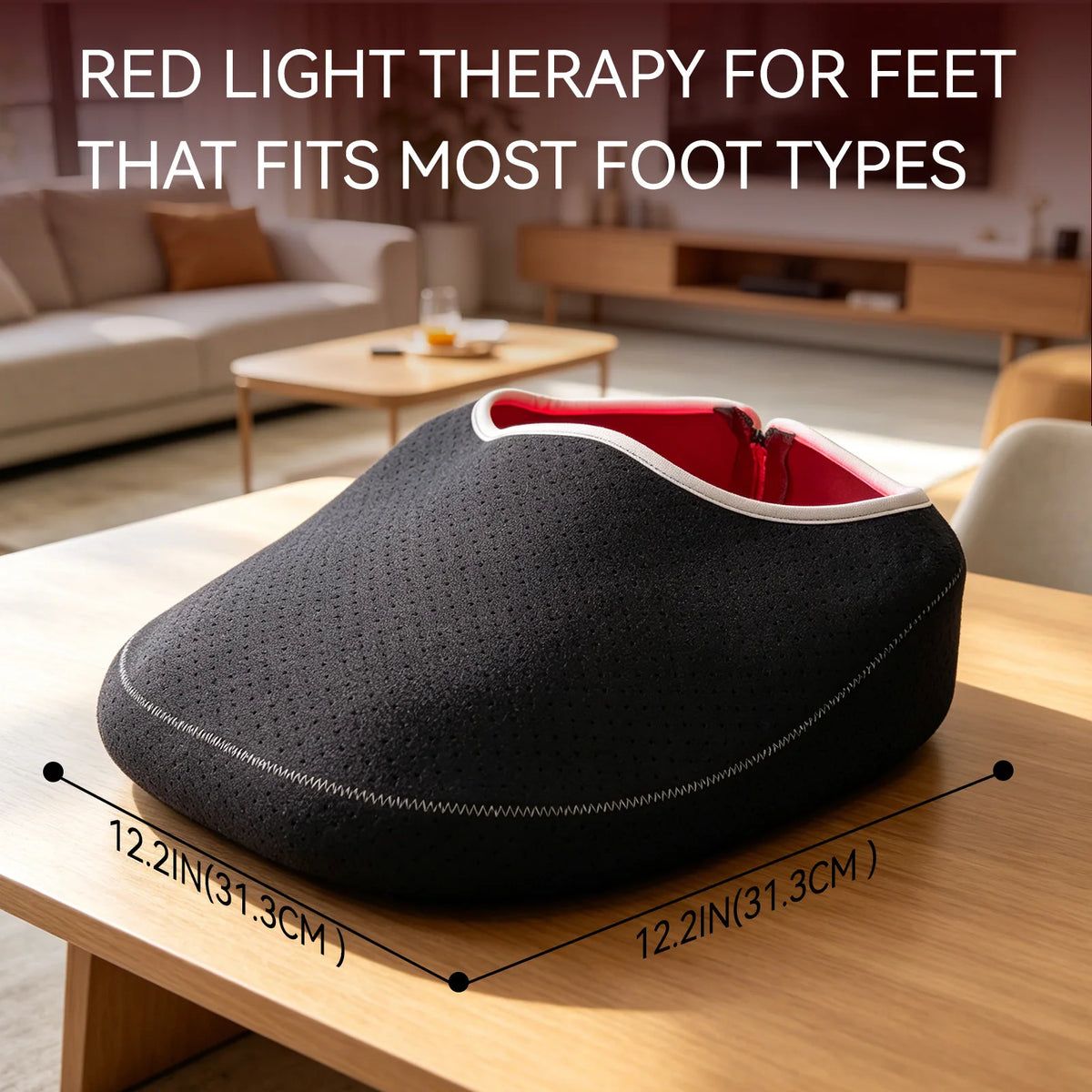 Relax and enjoy convenient red light therapy at home with this large foot pad. Designed with 240 LEDs and dual wavelengths of 660nm red light and 850nm near-infrared light, it provides broad coverage for your feet and lower legs.