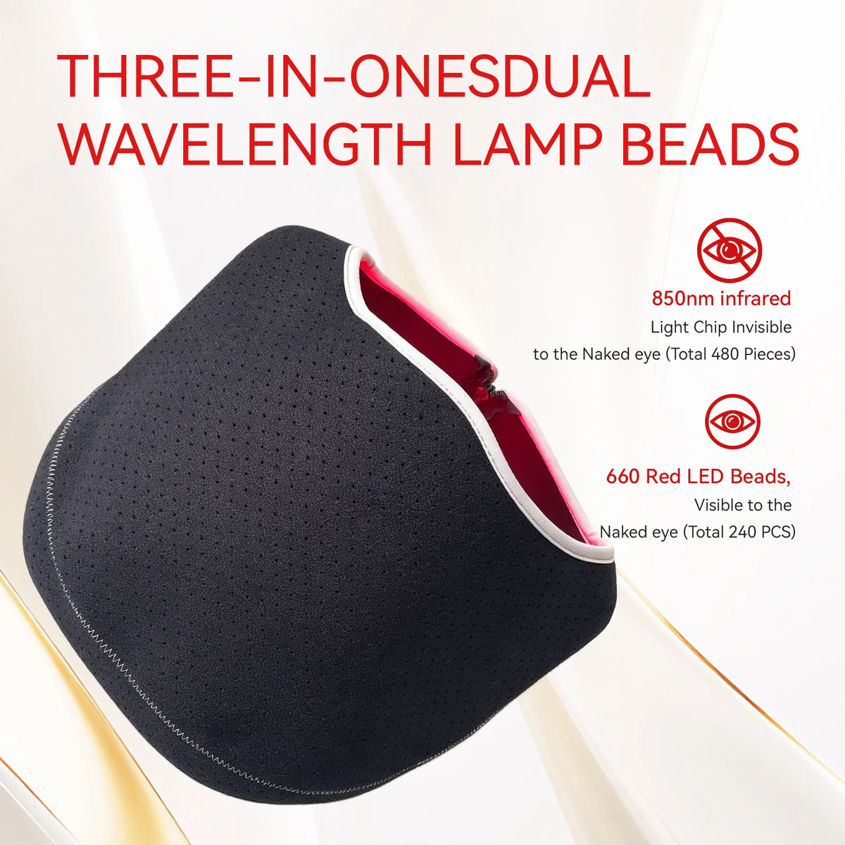 Relax and enjoy convenient red light therapy at home with this large foot pad. Designed with 240 LEDs and dual wavelengths of 660nm red light and 850nm near-infrared light, it provides broad coverage for your feet and lower legs.