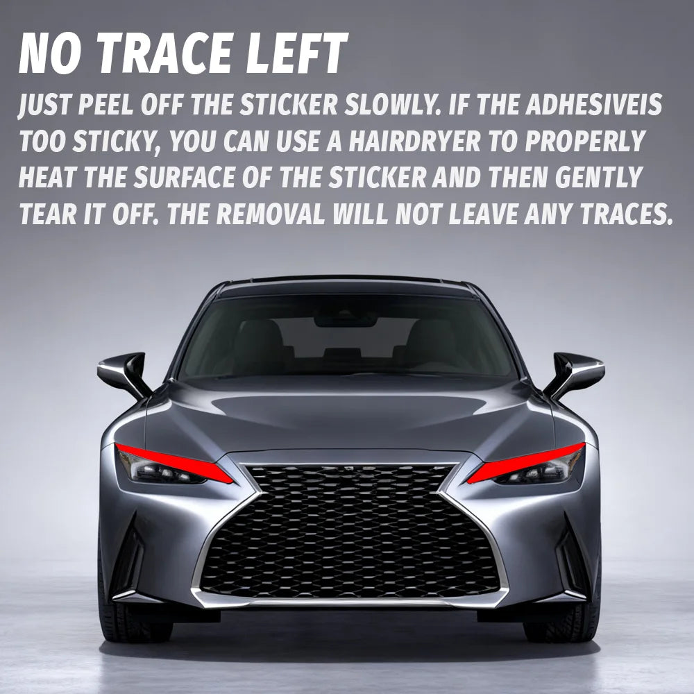 For 2021-2025 Lexus IS350 IS300 IS500 RED Headlight Drl Headlight Decal Tint Overlay Vinyl Ppf