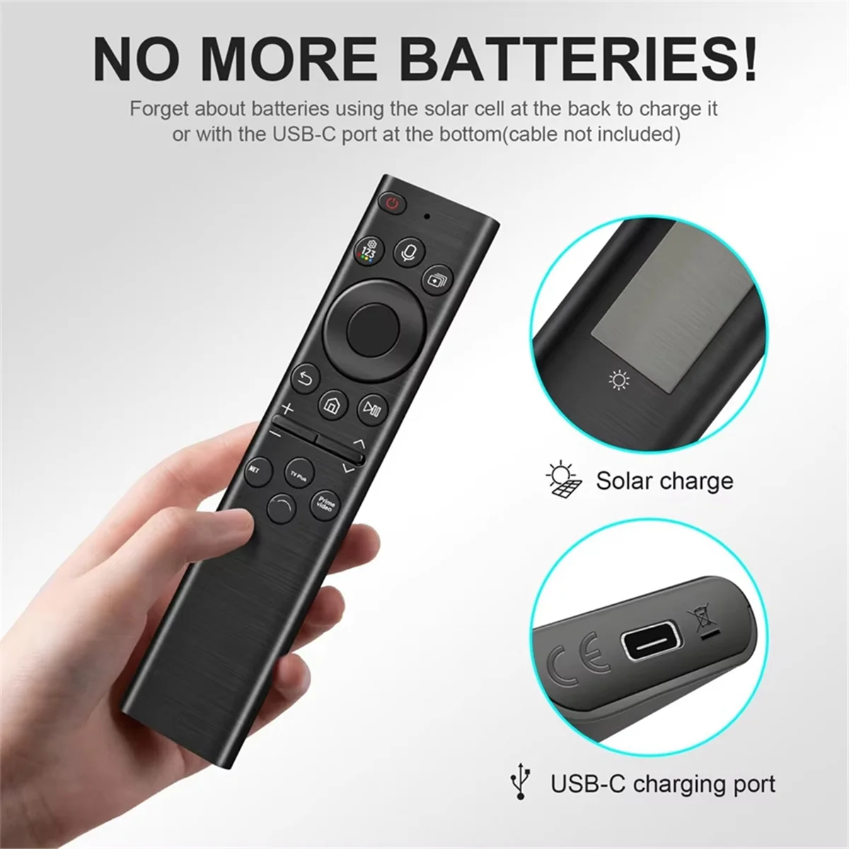 A72Z Replace BN59-01385A Solar Voice Remote Control for Smart TV 2020-2023 Neo QLED 4K 8K Ultra HD