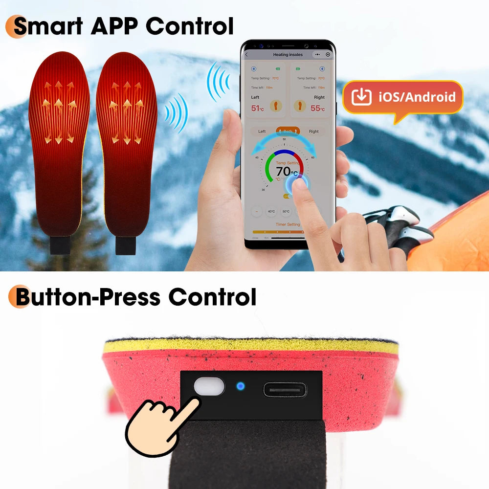 Cordless | Heated Shoe | Insoles APP | Control Electric| Foot Warming| Pad Feet | Warmer Sock,Pad Mat,Winter Heating,Insole Winter Warm.