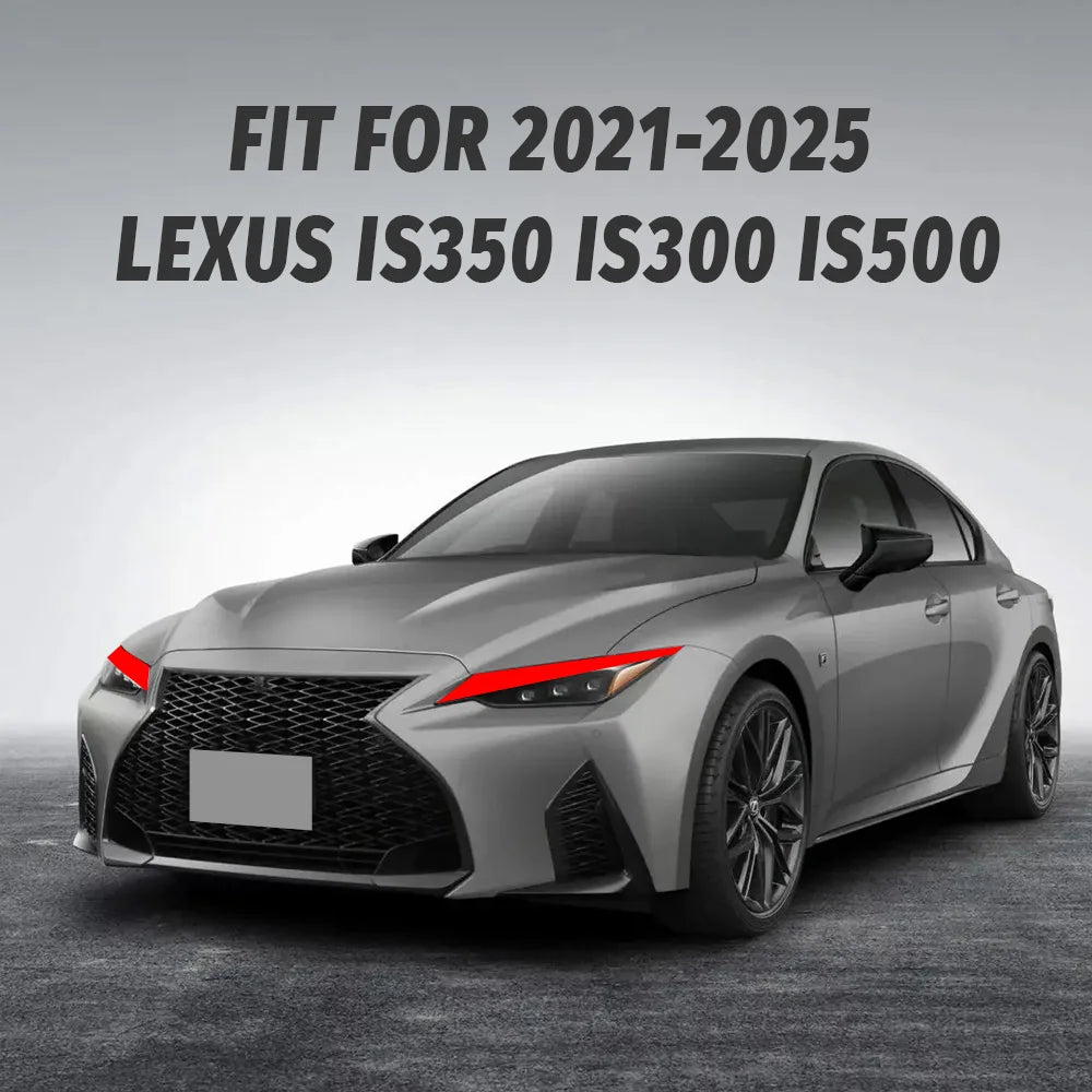 For 2021-2025 Lexus IS350 IS300 IS500 RED Headlight Drl Headlight Decal Tint Overlay Vinyl Ppf