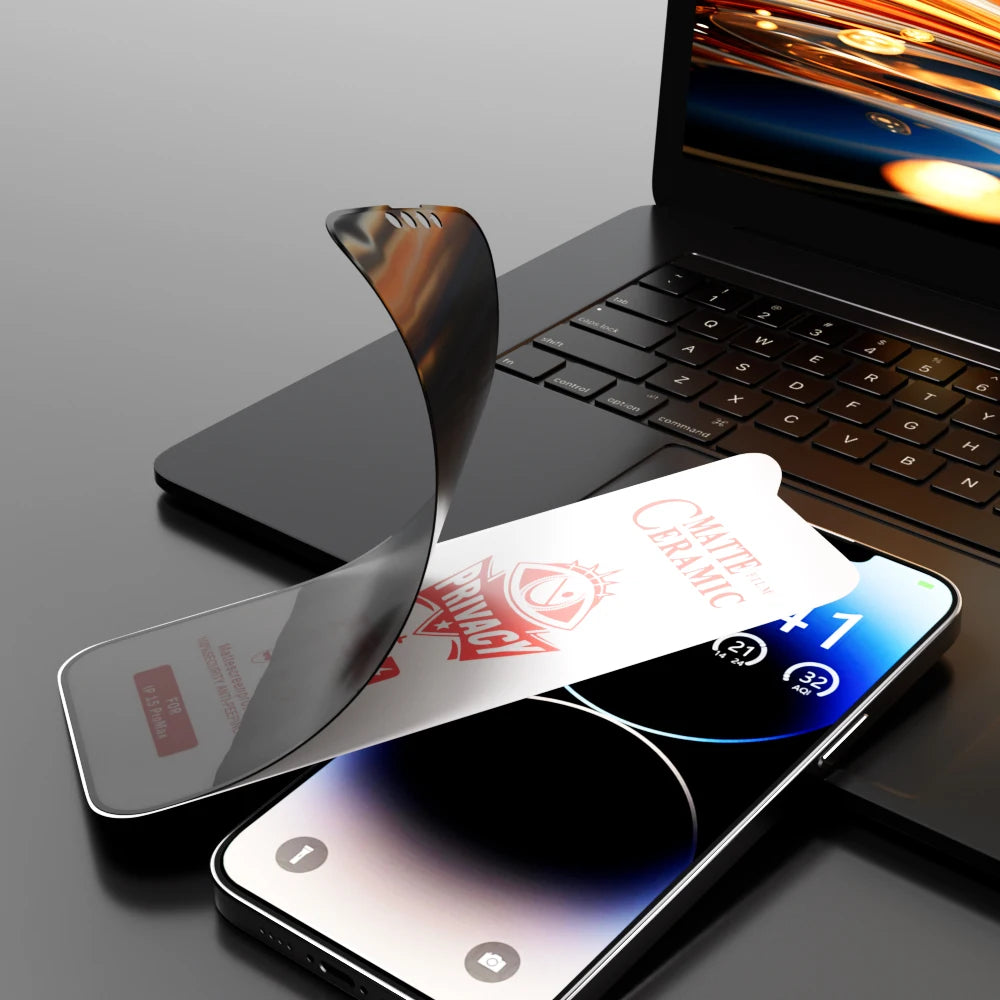 Matte Privacy Screen Protector For iPhone 17 Pro Max Air 16 14 15 13 11 12 18 Pro Max 7 8 Plus XR XS X SE 2 3 Soft Ceramic Film