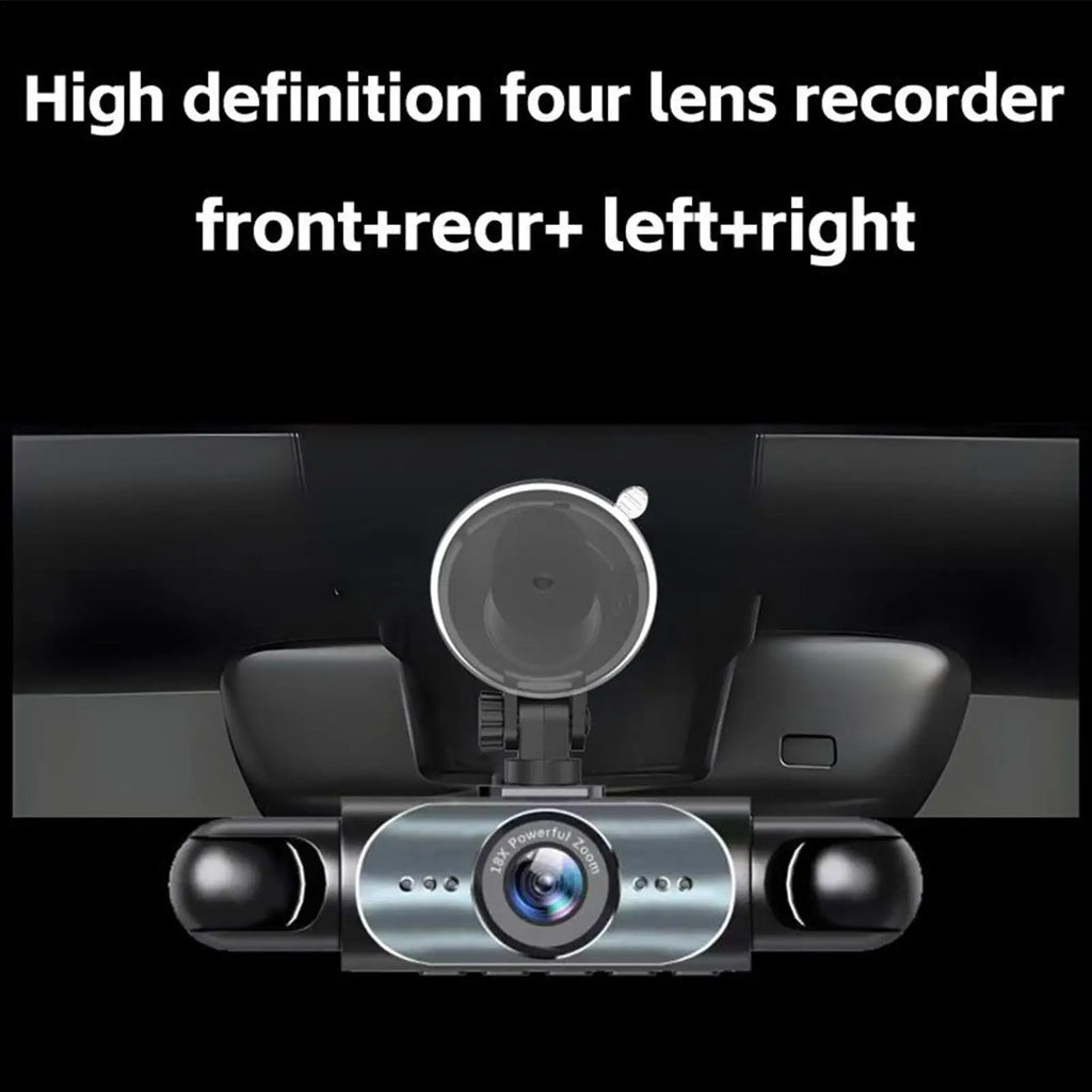 Dash Cam 4 Channel Battery Powered Dash Cam \ 1080P Monitor with | 32G Card Rear Reversing Image for Left Right Front Blind Spot.