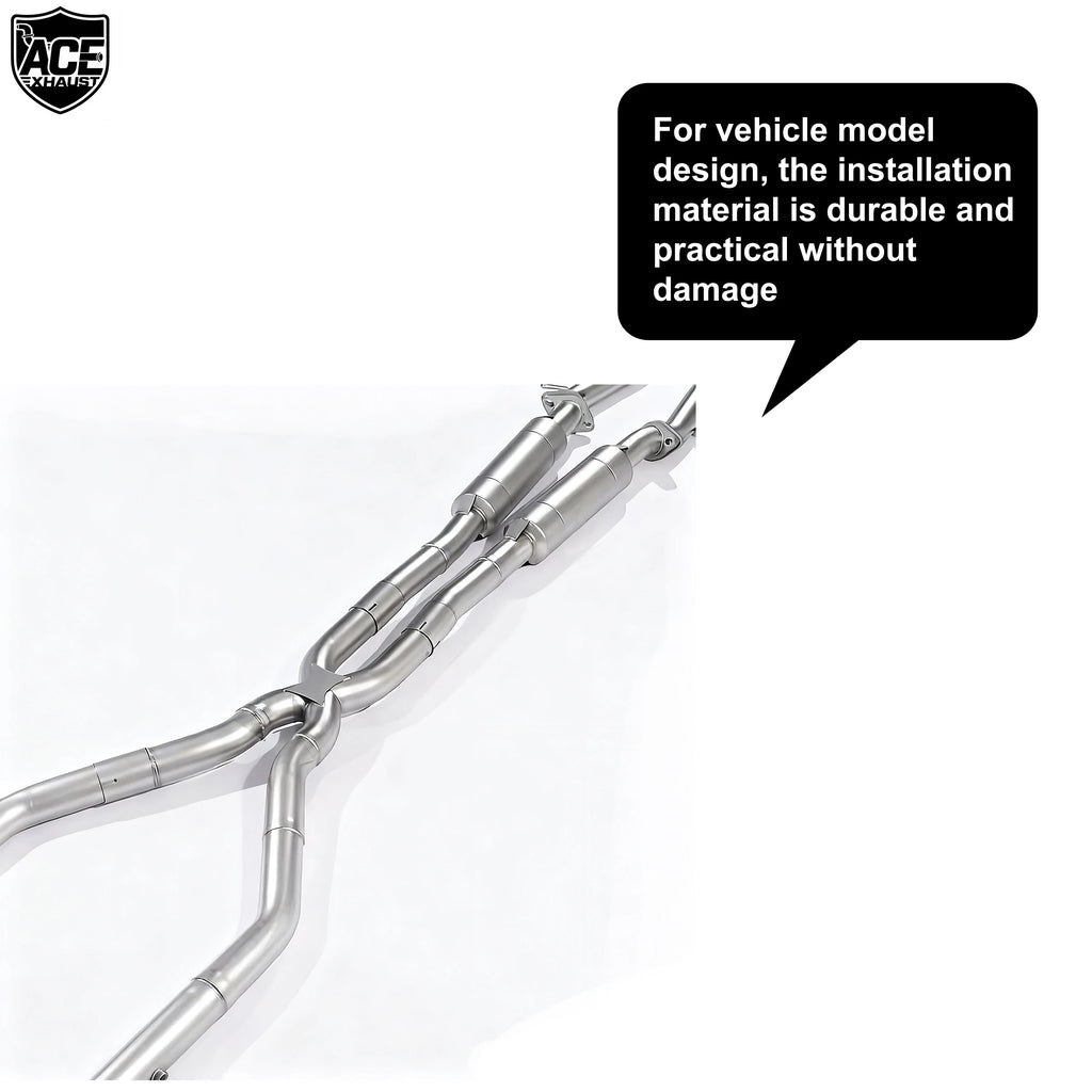 ACE Stainless Steel Exhaust Performance for Lexus IS250/ IS300 / IS350 F Sport V6 Valved Muffler Catback Exhaust Systems with Tips.