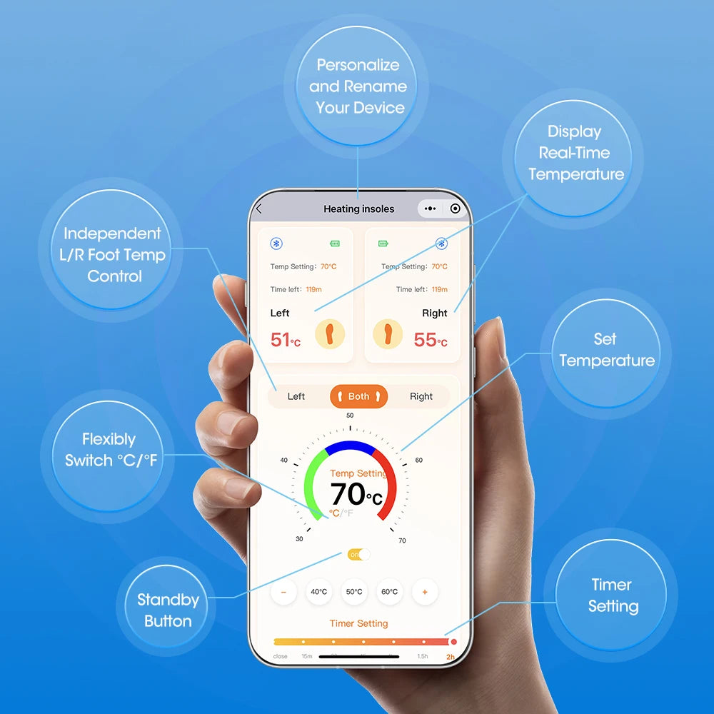 Cordless | Heated Shoe | Insoles APP | Control Electric| Foot Warming| Pad Feet | Warmer Sock,Pad Mat,Winter Heating,Insole Winter Warm.