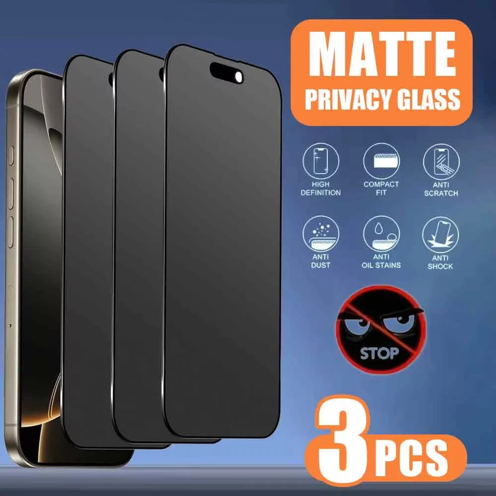 Matte Privacy Screen Protector For iPhone 17 Pro Max Air 16 14 15 13 11 12 18 Pro Max 7 8 Plus XR XS X SE 2 3 Soft Ceramic Film