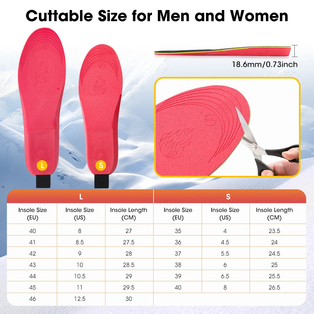 Cordless | Heated Shoe | Insoles APP | Control Electric| Foot Warming| Pad Feet | Warmer Sock,Pad Mat,Winter Heating,Insole Winter Warm.