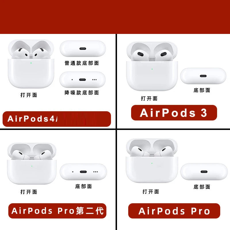 2025 For airpods 4generation airpods 4 Bluetooth Earphones,ANC,Wireless Headphones,Earbuds Noise Cancelling, Transparent,TPU Case.